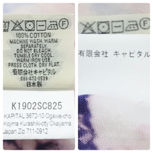 Load image into Gallery viewer, KAPITAL キャピタル ボーンプリントタイダイオーバーサイズTシャツ K1902SC825 19AW パープル調 サイズF 美品 中古 45798