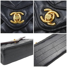 Load image into Gallery viewer, CHANEL シャネル ヴィンテージ ショルダーバッグ ミニマトラッセ 1番台 レザー ブラック ゴールド金具 良品 中古 45839