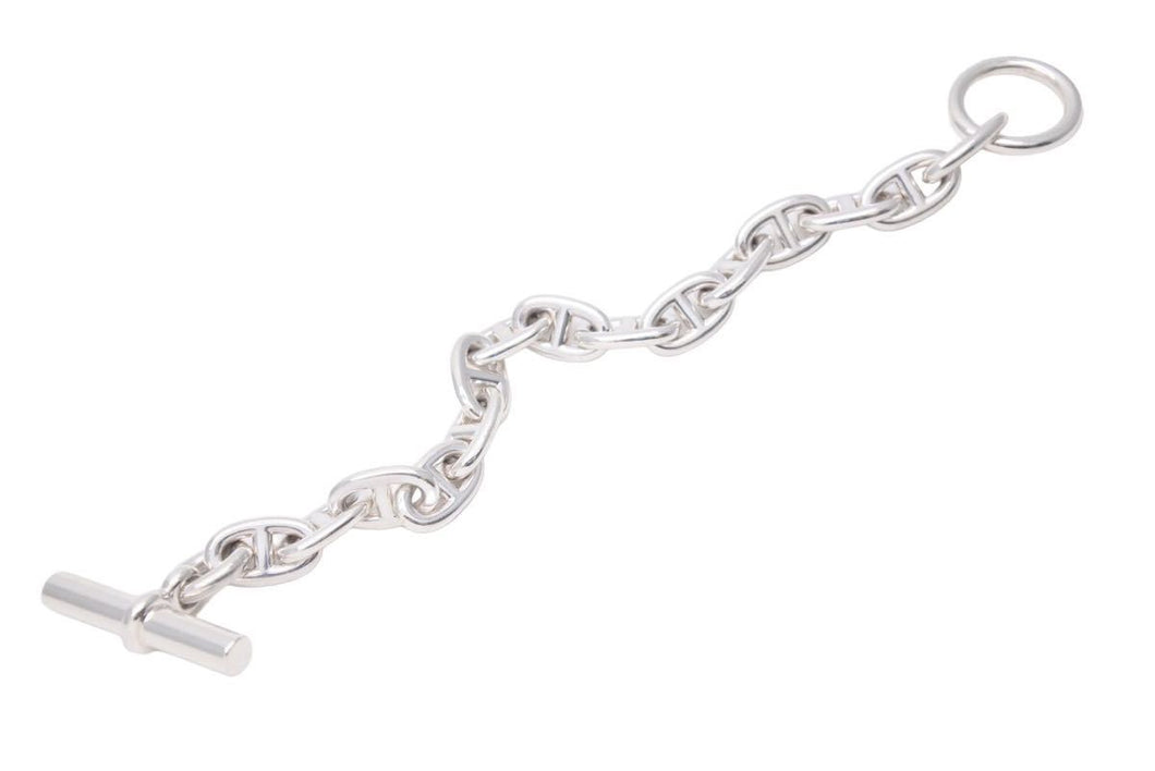 HERMES エルメス シェーヌダンクル 15コマ ブレスレット 55.9g MM シルバー 925 アクセサリー 美品 中古 45856