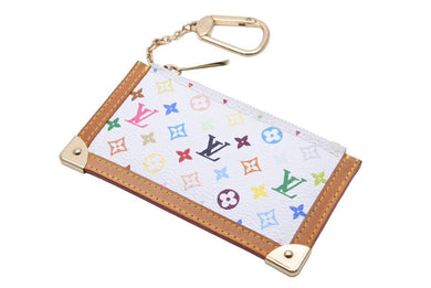 LOUIS VUITTON ルイ ヴィトン M92655 ホワイト マルチカラー 村上隆 ポシェット クレ キーケース 美品 中古 45873