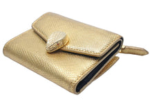 Load image into Gallery viewer, BVLGARI ブルガリ セルペンティ フォーエバー 二つ折り財布 コインケース スネークヘッド 蛇 レザー ゴールド 美品 中古 45895