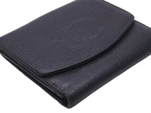 Load image into Gallery viewer, CHANEL シャネル ヴィンテージ 三つ折り財布 ココマーク グレインドカーフスキン ブラック 良品 中古 45904