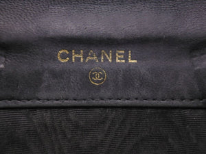CHANEL シャネル ヴィンテージ 三つ折り財布 ココマーク グレインドカーフスキン ブラック 良品 中古 45904