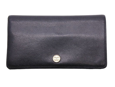 CHANEL シャネル ヴィンテージ ココマーク長財布 11番台 ブラック ゴールド金具 良品 中古 45906