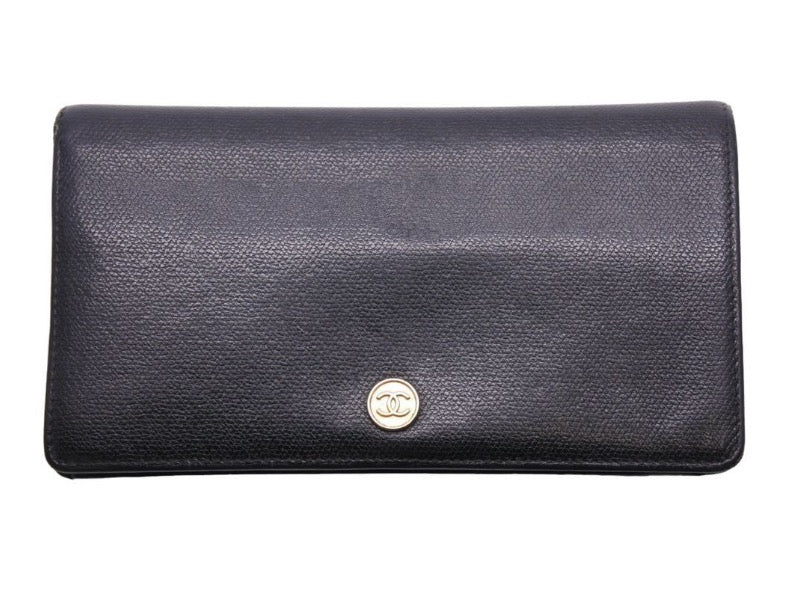CHANEL シャネル ヴィンテージ ココマーク長財布 11番台 ブラック ゴールド金具 良品 中古 45906