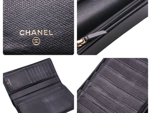 CHANEL シャネル ヴィンテージ ココマーク長財布 11番台 ブラック ゴールド金具 良品 中古 45906