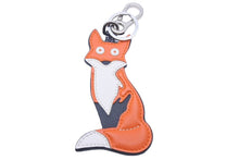 Load image into Gallery viewer, LOEWE ロエベ レザー キツネ 動物 ストラップ チャーム オレンジ ホワイト 美品 中古 45912 正