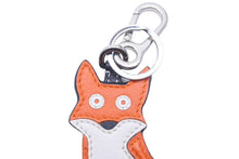 Load image into Gallery viewer, LOEWE ロエベ レザー キツネ 動物 ストラップ チャーム オレンジ ホワイト 美品 中古 45912 正