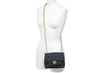 Load image into Gallery viewer, CHANEL シャネル ミニマトラッセ チェーンショルダーバッグ ココマーク 14番台 サテン ブラック ゴールド金具 良品 中古 45919