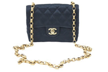 Load image into Gallery viewer, CHANEL シャネル ミニマトラッセ チェーンショルダーバッグ ココマーク 14番台 サテン ブラック ゴールド金具 良品 中古 45919