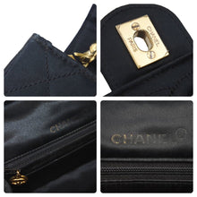 Load image into Gallery viewer, CHANEL シャネル ミニマトラッセ チェーンショルダーバッグ ココマーク 14番台 サテン ブラック ゴールド金具 良品 中古 45919