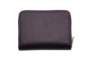 CELINE セリーヌ ジップドウォレット コインケース 新ロゴ カーフスキン バーガンディ ゴールド金具 美品 中古 45925