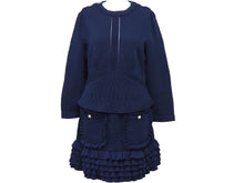Load image into Gallery viewer, 未使用 CHANEL シャネル セットアップ P70314K10008 P70317K10008 ネイビー シルバー金具 サイズ38 中古 45942
