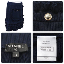 Load image into Gallery viewer, 未使用 CHANEL シャネル セットアップ P70314K10008 P70317K10008 ネイビー シルバー金具 サイズ38 中古 45942