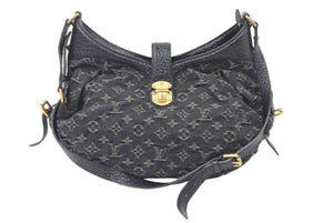 LouisVuitton ルイヴィトン スライトリー ショルダーバッグ M95835 モノグラム デニムキャンバス ブラック 美品 中古 45954