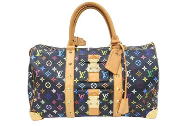 ルイヴィトン LOUIS VUITTON キーポル45 ボストンバッグ マルチカラー 黒 M92640 良品 中古 45956