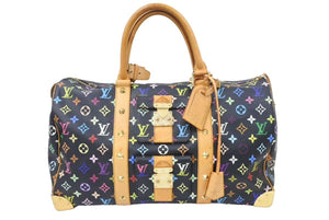 ルイヴィトン LOUIS VUITTON キーポル45 ボストンバッグ マルチカラー 黒 M92640 良品 中古 45956