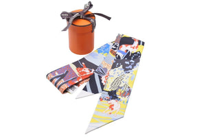 新品未使用品 HERMES エルメス ツイリー 2023ss Chevaloscope Pointille オレンジ マルチカラー 86cm 45979