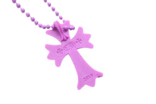 Load image into Gallery viewer, 極美品 非売品 レア CHROME HEARTS クロムハーツ ボールチェーン ネックレス ラバー パープル CH クロス 青山20周年記念 中古 45990