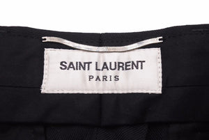 新品同様 SAINT LAURENT サンローラン 21年 スラックスパンツ ブラック ウール 607846 Y404 サイズ42 中古 46009