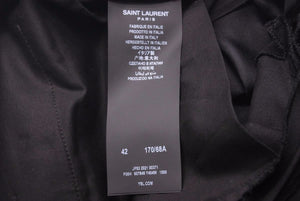 新品同様 SAINT LAURENT サンローラン 21年 スラックスパンツ ブラック ウール 607846 Y404 サイズ42 中古 46009