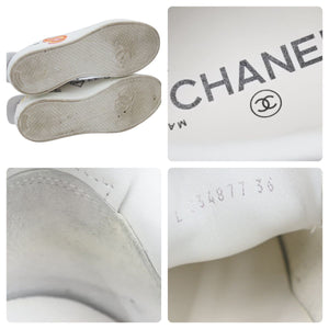 CHANEL 19SS ファレルウィリアムス グラフィックローカットスニーカー ホワイトマルチカラー 36 美品 中古 46013