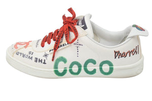CHANEL 19SS ファレルウィリアムス グラフィックローカットスニーカー ホワイトマルチカラー 36 美品 中古 46013