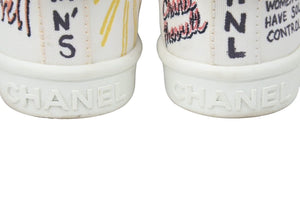 CHANEL 19SS ファレルウィリアムス グラフィックローカットスニーカー ホワイトマルチカラー 36 美品 中古 46013