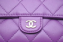 Load image into Gallery viewer, 極美品 CHANEL シャネル ロングフラップ ウォレット マトラッセ 長財布 ココマーク 31番台 カーフスキン パープル 中古 46023