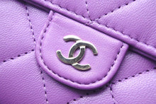 Load image into Gallery viewer, 極美品 CHANEL シャネル ロングフラップ ウォレット マトラッセ 長財布 ココマーク 31番台 カーフスキン パープル 中古 46023