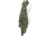 Load image into Gallery viewer, LOUIS VUITTON ルイヴィトン モノグラモフラージュ ストール カモフラージュ ダークグリーン シルク 村上隆 M74152 中古 46048