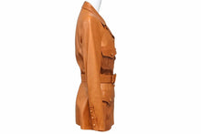 Load image into Gallery viewer, CHANEL シャネル レザー ジャケット ベルト付き 96A キャメル アウター ココマーク P08758V00304 サイズ36 美品 中古 46061