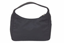 Load image into Gallery viewer, PRADA プラダ MV515 ホーボー ハンドバッグ ミニバッグ 三角ロゴ金具 プレート ナイロン ブラック レディース 美品 中古 46071