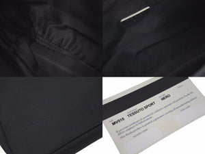 PRADA プラダ MV515 ホーボー ハンドバッグ ミニバッグ 三角ロゴ金具 プレート ナイロン ブラック レディース 美品 中古 46071