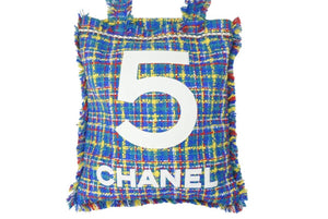 極美品 CHANEL シャネル マルチカラーツイードトートバッグ デカココマーク ラメ ツイード フリンジ 23番台 中古 46087