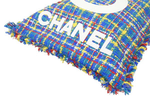 極美品 CHANEL シャネル マルチカラーツイードトートバッグ デカココマーク ラメ ツイード フリンジ 23番台 中古 46087