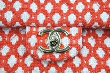 Load image into Gallery viewer, 極美品 CHANEL シャネル マトラッセCF Wチェーンショルダーバッグ 12番台 ツイード ジャージ レッド ホワイト ゴールド 中古 46088