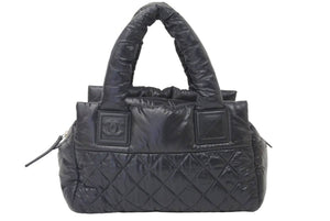 極美品 CHANEL シャネル コココクーン マトラッセ スモールボストンバッグ ハンドバッグ 16番台 A48619 ブラック 中古 46090