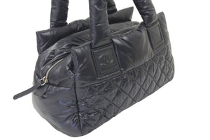 極美品 CHANEL シャネル コココクーン マトラッセ スモールボストンバッグ ハンドバッグ 16番台 A48619 ブラック 中古 46090