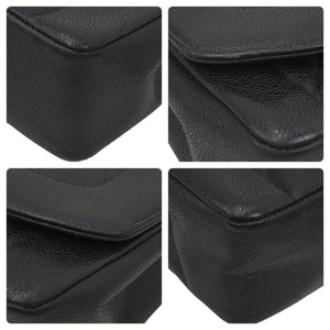 シャネル CHANEL ダイアナ 25 マトラッセ チェーン ショルダー バッグ キャビアスキン ブラック A01165 46096