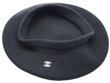 Load image into Gallery viewer, 激レア 極美品 CHANEL シャネル ヴィンテージ ベレー帽 ウール ブラック ココマーク 中古 46103