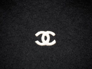 激レア 極美品 CHANEL シャネル ヴィンテージ ベレー帽 ウール ブラック ココマーク 中古 46103