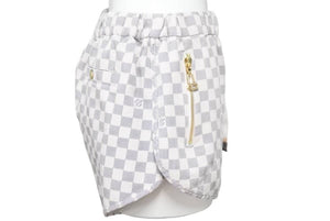 LOUIS VUITTON ルイヴィトン ショートパンツ ダミエアズール モチーフ RADZIMIRショーツ ゴールド金具 美品 中古 46110