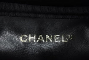 CHANEL シャネル ヴィンテージ バニティバッグ キャビアスキン ココマーク 6番台 ブラック ゴールド金具 美品 中古 46136