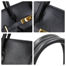 Load image into Gallery viewer, エルメス HERMES オータクロア 32 ハンドバッグ ボックスカーフ 黒 ブラック ゴールド金具 レディース 口C刻印 美品 中古 46147