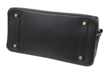 Load image into Gallery viewer, エルメス HERMES オータクロア 32 ハンドバッグ ボックスカーフ 黒 ブラック ゴールド金具 レディース 口C刻印 美品 中古 46147