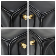 Load image into Gallery viewer, エルメス HERMES オータクロア 32 ハンドバッグ ボックスカーフ 黒 ブラック ゴールド金具 レディース 口C刻印 美品 中古 46147