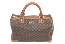 Load image into Gallery viewer, CELINE セリーヌ マカダム柄 ミニボストンバッグ ブラウン シルバー ロゴ CE00/12 美品 中古 46160
