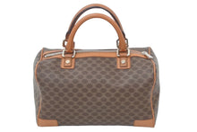 Load image into Gallery viewer, CELINE セリーヌ マカダム柄 ミニボストンバッグ ブラウン シルバー ロゴ CE00/12 美品 中古 46160