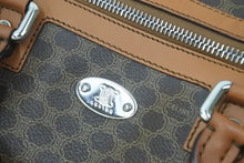 Load image into Gallery viewer, CELINE セリーヌ マカダム柄 ミニボストンバッグ ブラウン シルバー ロゴ CE00/12 美品 中古 46160